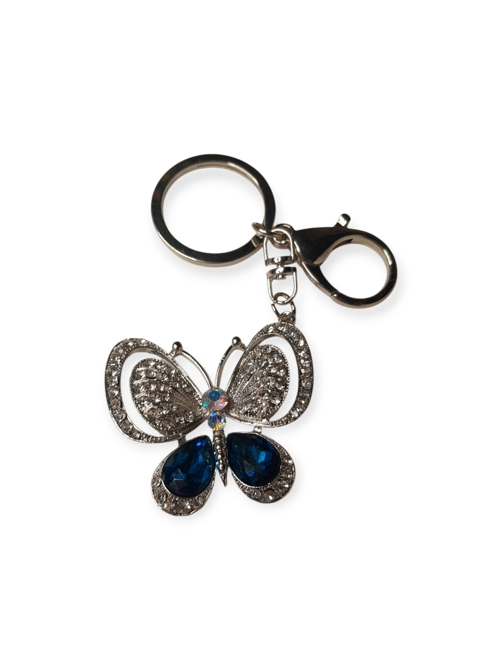 Bling Crystal Butterfly Keychain Purse Charm - Sapphire Blue - Bag Charm - Picture 4 of 5
